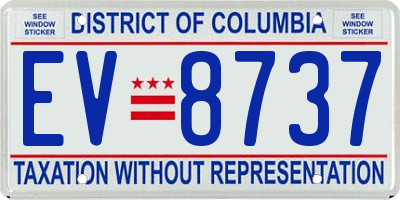 DC license plate EV8737