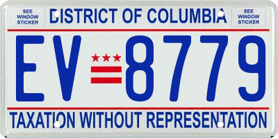 DC license plate EV8779