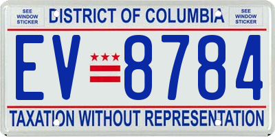 DC license plate EV8784
