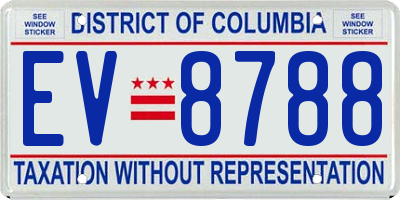 DC license plate EV8788