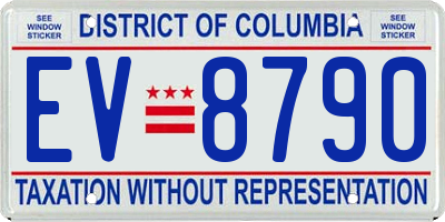 DC license plate EV8790