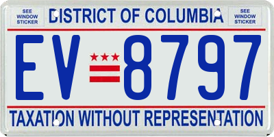 DC license plate EV8797