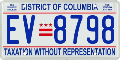 DC license plate EV8798