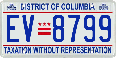 DC license plate EV8799