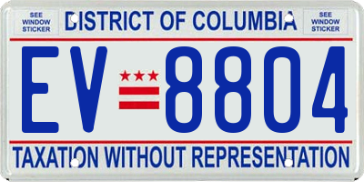 DC license plate EV8804