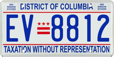DC license plate EV8812