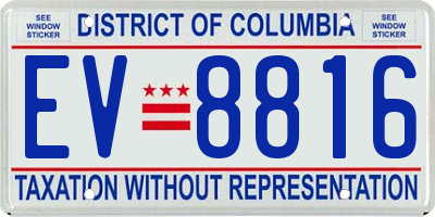 DC license plate EV8816