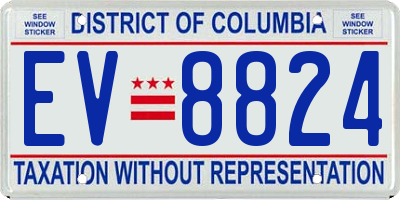 DC license plate EV8824