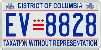 DC license plate EV8828