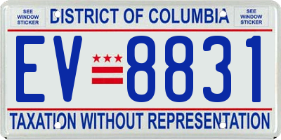 DC license plate EV8831