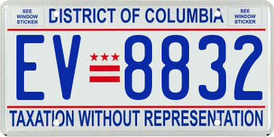DC license plate EV8832