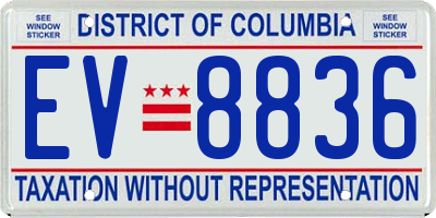 DC license plate EV8836