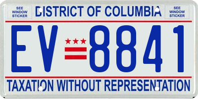 DC license plate EV8841