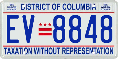 DC license plate EV8848