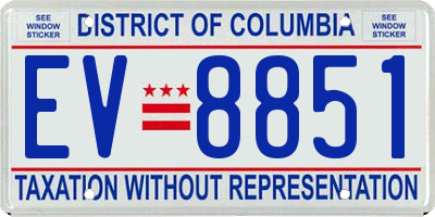 DC license plate EV8851