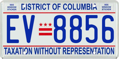 DC license plate EV8856