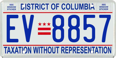 DC license plate EV8857