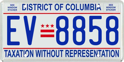 DC license plate EV8858