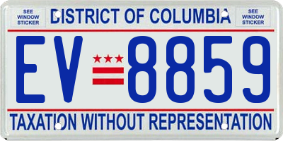DC license plate EV8859