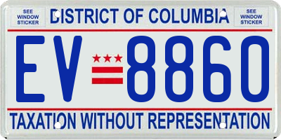 DC license plate EV8860