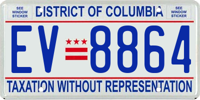 DC license plate EV8864