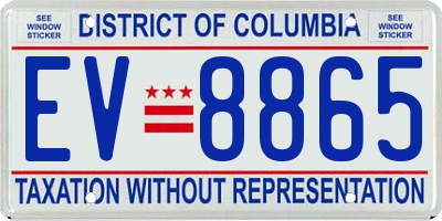 DC license plate EV8865