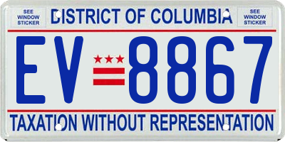 DC license plate EV8867