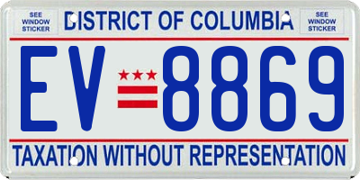 DC license plate EV8869