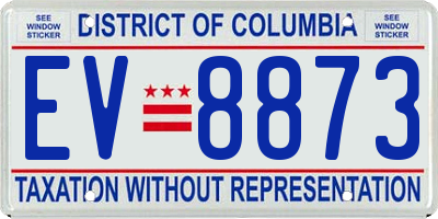 DC license plate EV8873