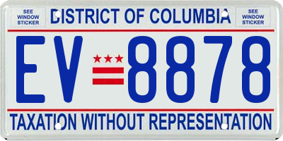DC license plate EV8878
