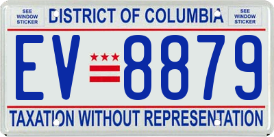 DC license plate EV8879