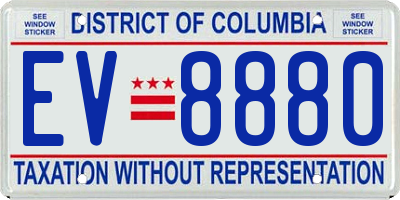 DC license plate EV8880