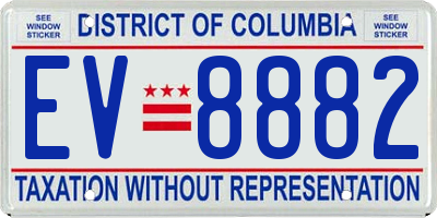 DC license plate EV8882