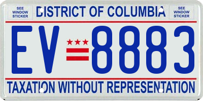 DC license plate EV8883