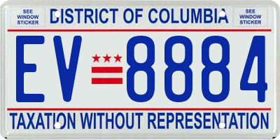 DC license plate EV8884