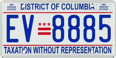 DC license plate EV8885