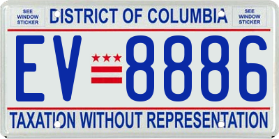 DC license plate EV8886