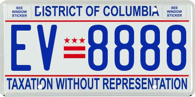 DC license plate EV8888