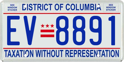 DC license plate EV8891
