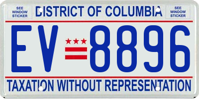 DC license plate EV8896