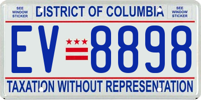 DC license plate EV8898