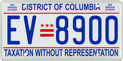DC license plate EV8900
