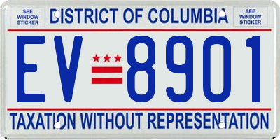 DC license plate EV8901