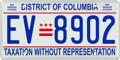 DC license plate EV8902