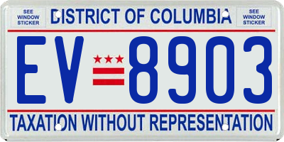 DC license plate EV8903