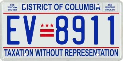 DC license plate EV8911