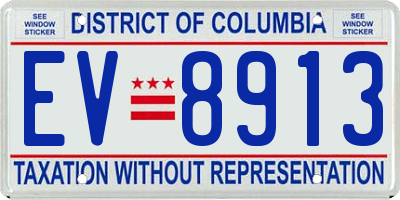 DC license plate EV8913
