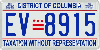 DC license plate EV8915