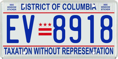 DC license plate EV8918