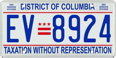 DC license plate EV8924